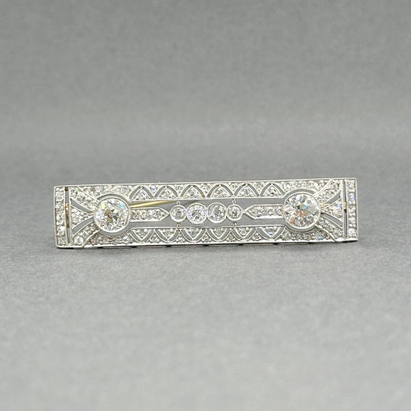 Estate Edwardian Platinum 2.32ctw Diamond Brooch