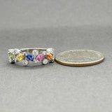 Estate 14K W Gold 0.69ctw Sapphire & 0.26ctw Diamond Ring