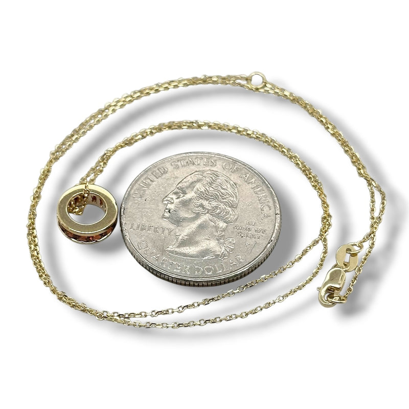 14K Y Gold 0.52ctw Garnet Rondell Pendant