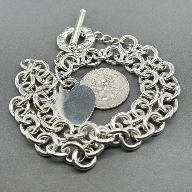 Estate Tiffany & Co. SS Heart Tag Toggle Necklace