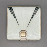 Estate SS White & Black Enamel Makeup Compact