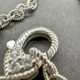 Estate Judith Ripka SS Pearl & CZ Station 36” Necklace