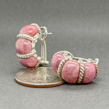 Estate Judith Ripka SS 13.57ctw Jadeite J Hoop Earrings