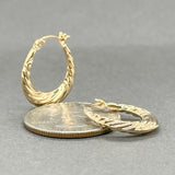Estate 14K Y Gold Twisted Hoop Earrings