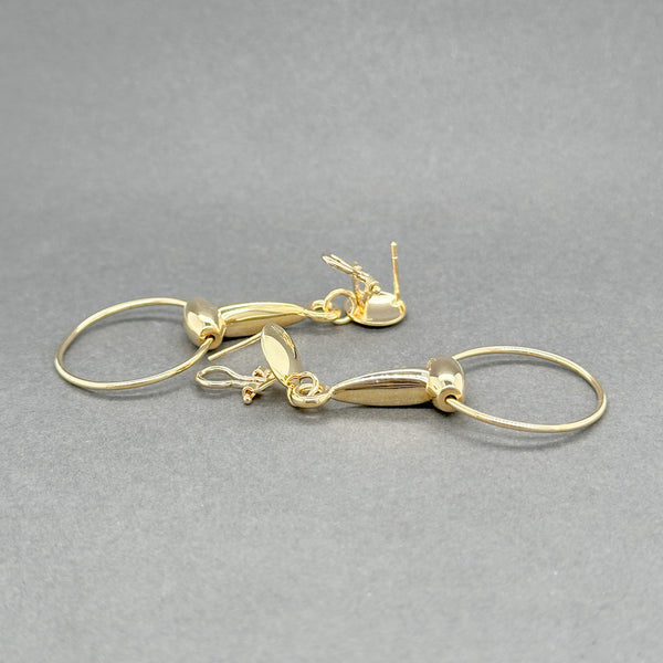 Estate 14K Y Gold 57mm Stirrup Drop Earrings