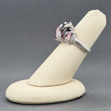 Estate Judith Ripka SS Amethyst & CZ 3 Stone Ring