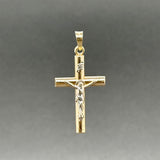 Estate 14K TT Gold 32.25mm Crucifix Pendant
