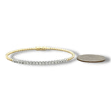 14K Y Gold 0.43ctw G/SI2 Diamond Beaded Bangle Bracelet with Lock