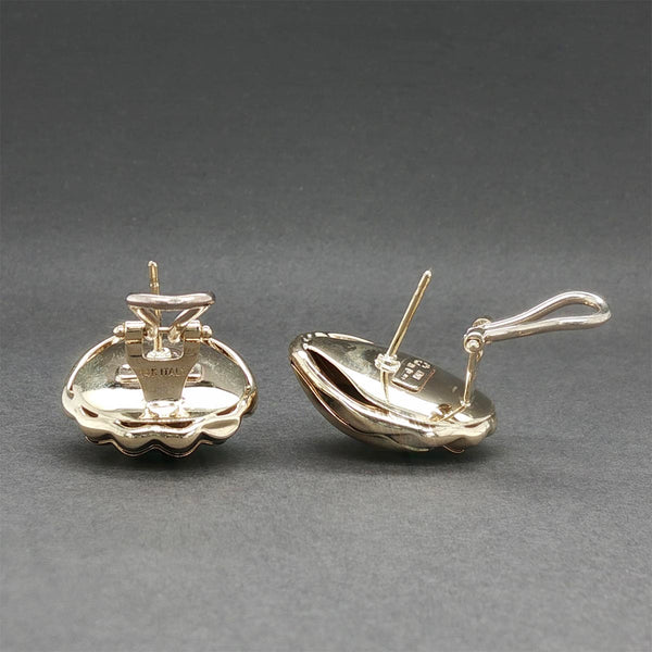 Estate 14K Y Gold Shell Dome Earrings