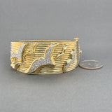Estate 18K Y Gold 1.97ctw H-I/VS2-SI1 Diamond Seagull Bangle Bracelet