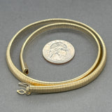 Estate 14K Y Gold 6.3mm 16” Brushed Omega Chain