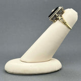 Estate 14K Y Gold Art Deco 2.68ct Onyx & 0.12ct Diamond Ring