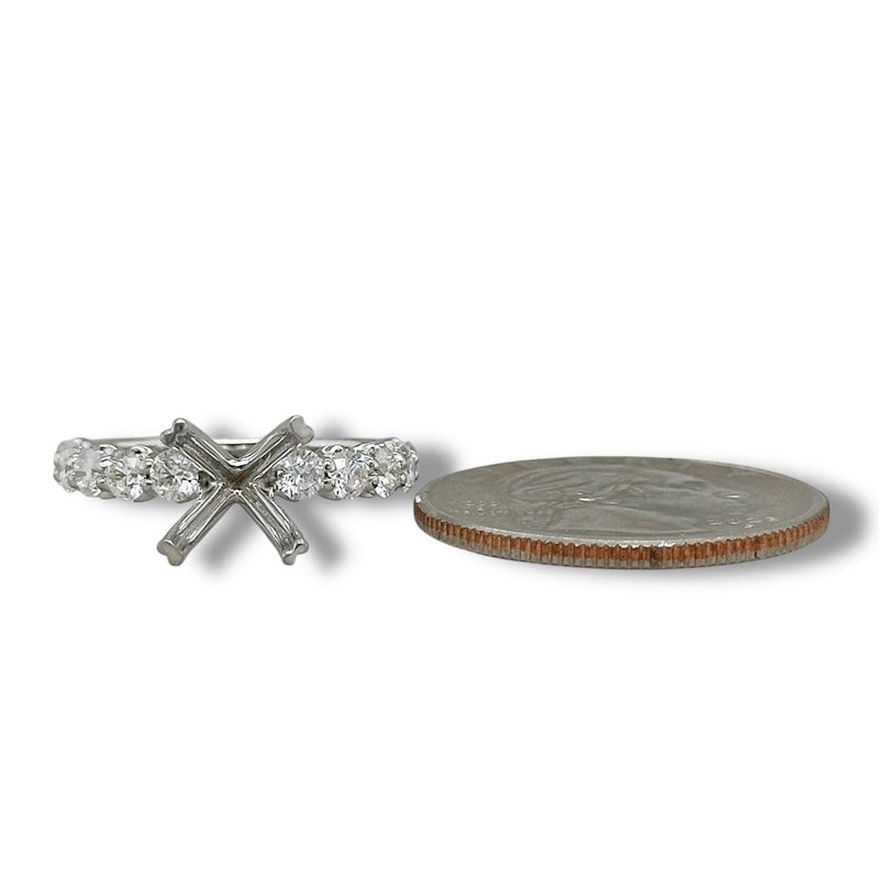 14K W Gold 0.92ctw  G/I1 Diamond Mounting