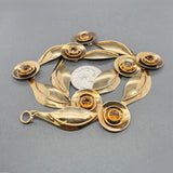 Estate 14K Y Gold 9.52ctw Citrine Leaf Necklace