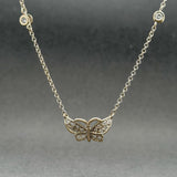 Estate 14K W Gold 0.55ctw H-I/I1 Diamond Butterfly Necklace