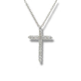 SS 0.25ct  F-G/VS2 Lab Created Diamond Cross Pendant