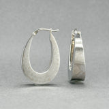 Estate 14K W Gold 25.7mm Teardrop Hoop Earrings