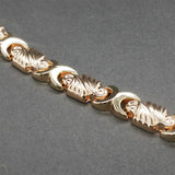 Estate 14K Y Gold Stampado Bracelet