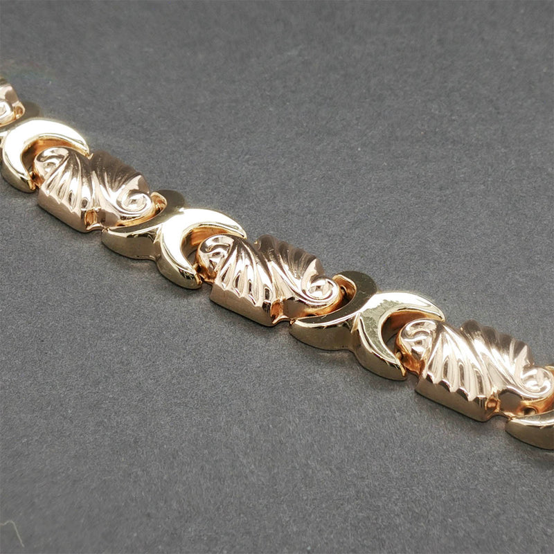 Estate 14K Y Gold Stampado Bracelet