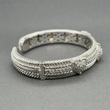 Estate Judith Ripka SS CZ Triple Heart Cuff Bracelet