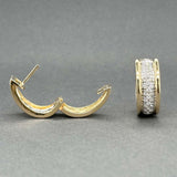 Estate 14K TT Gold 0.58ctw H/SI2-I1 Diamond Huggie Earrings