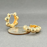 Estate 18K Y Gold 16.8mm Fancy Huggie Earrings