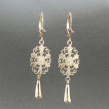 Estate 14K Y Gold Filigree Drop Earrings