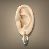 Estate 14K Y Gold Scalloped Oval Hoop Earrings