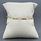 Estate 14K Y Gold 0.54ctw G-H/SI2 Diamond Paperclip Bracelet