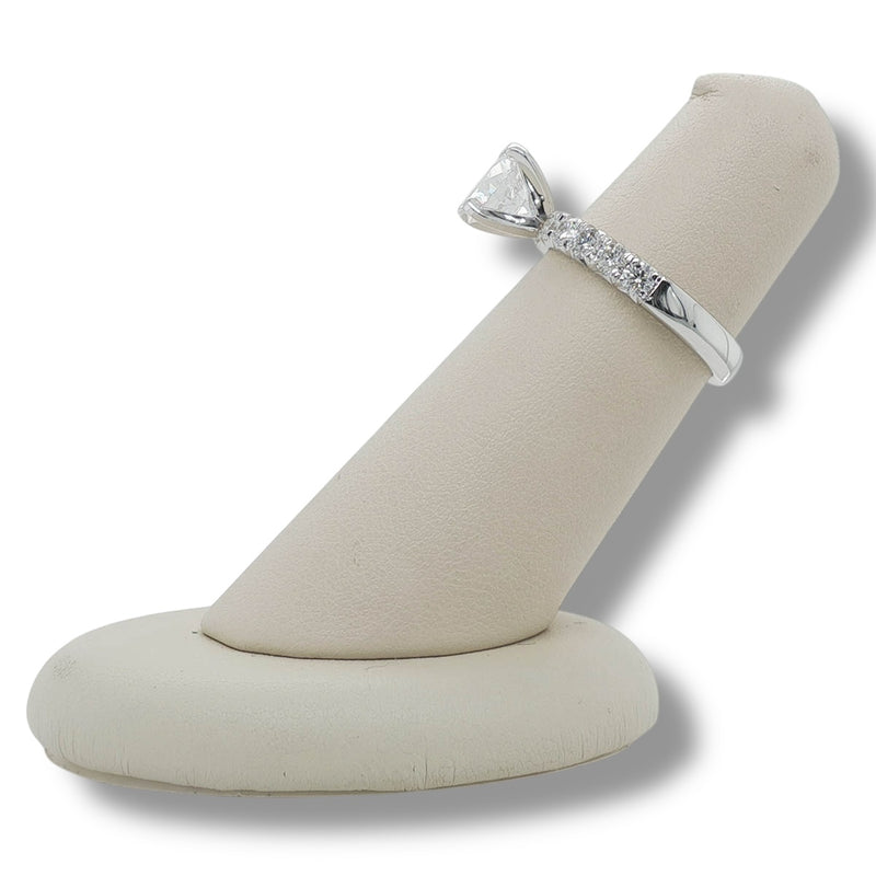 14K W Gold 0.70ctw G/SI1 10 Diamond Engagement Ring Mounting