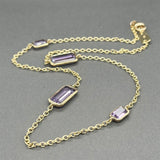 Estate Ippolita 18K Y Gold 6.48ctw Amethyst Rock Candy Station Necklace