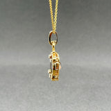 Estate 14K Y Gold 2.31ct Smoky Quartz & 0.07ctw Diamond Pendant