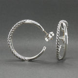 Estate David Yurman SS Crossover Hoop Earrings