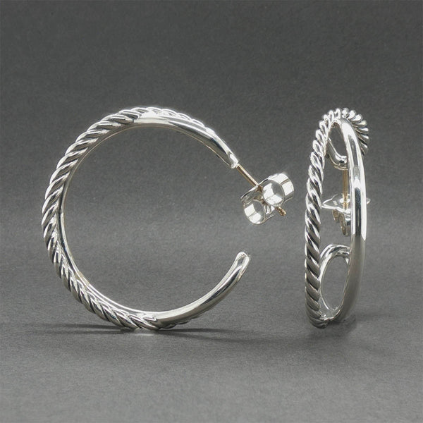 Estate David Yurman SS Crossover Hoop Earrings