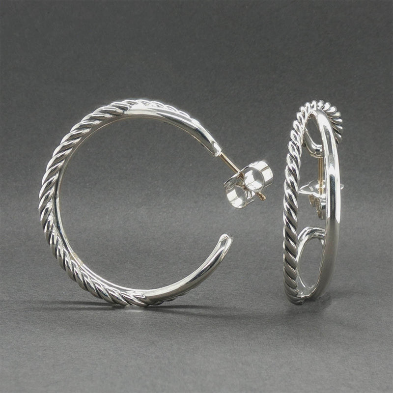 Estate David Yurman SS Crossover Hoop Earrings