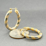 Estate 14K Y Gold Oval Twisted Hoop Earrings