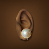 Estate 14K Y Gold Mabe Pearl Non-Pierced Earrings