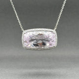 Estate 14K W Gold 3.74ct Kunzite & 0.32ctw Diamond Necklace
