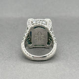 Estate Judith Ripka SS Turquoise & CZ Cocktail Ring