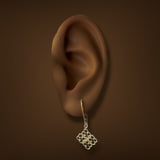 Estate 14K Y Gold Quarter Foil Dangle Earrings