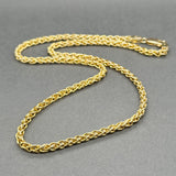Estate 14K Y Gold 3.36mm 16.5” Wheat Chain
