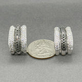 Estate 18K W Gold 1.90ctw Black-I/SI1-I1 Diamond J Hoop Earrings