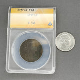 Estate Copper 1797 1 Cent Draped Bust Coin NAACS-F12