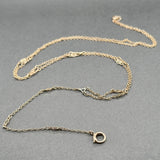 Estate 14K R Gold 25” Y Drop Station Necklace