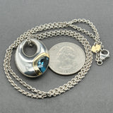 Estate Movado SS 18 3.56ct Blue Topaz Pendant