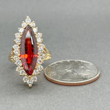 Estate 18K Y Gold 6.80ct Garnet & 1.04ctw Diamond Ring
