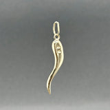 Estate 14K Y Gold 27.07mm Italian Horn Pendant
