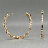 Estate Levian 14K R Gold 3.13ctw Diamond Oval Layer Cake In/Out Hoop Earrings