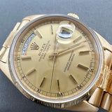 Estate Rolex 18K Y Gold Daydate Single Quickset Men’s Automatic Watch Ref#18038