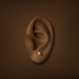 Estate 14K W Gold 4mm Ball Earrings